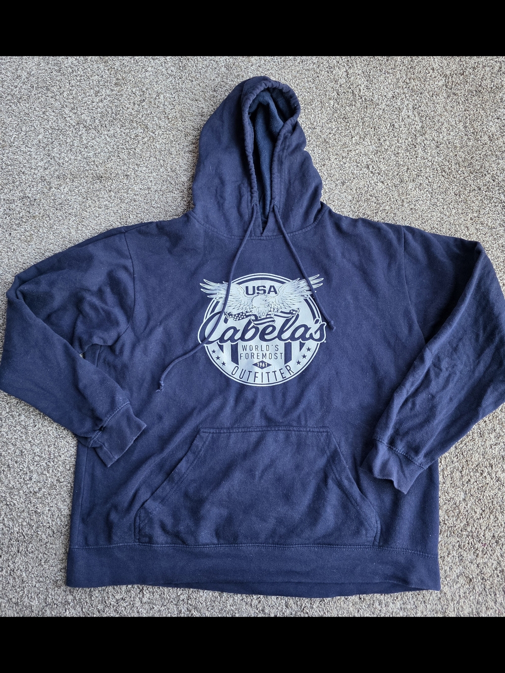 Cabela's Navy Graphic Hooded Sweatshirt - Men's